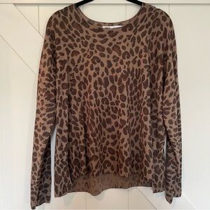 Zara Leopard Print Lightweight Pullover Sweater